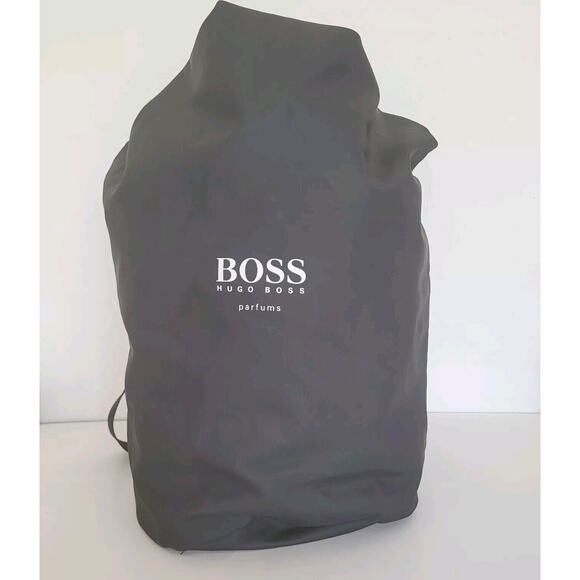 HUGO BOSS Unisex PU Black Extra Large Barrel Bag Backpack Travel - Picture 1 of 7